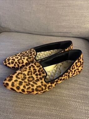 Birdies Leopard Print pony hair Slip-On Flats in Tan and Black size 6.5